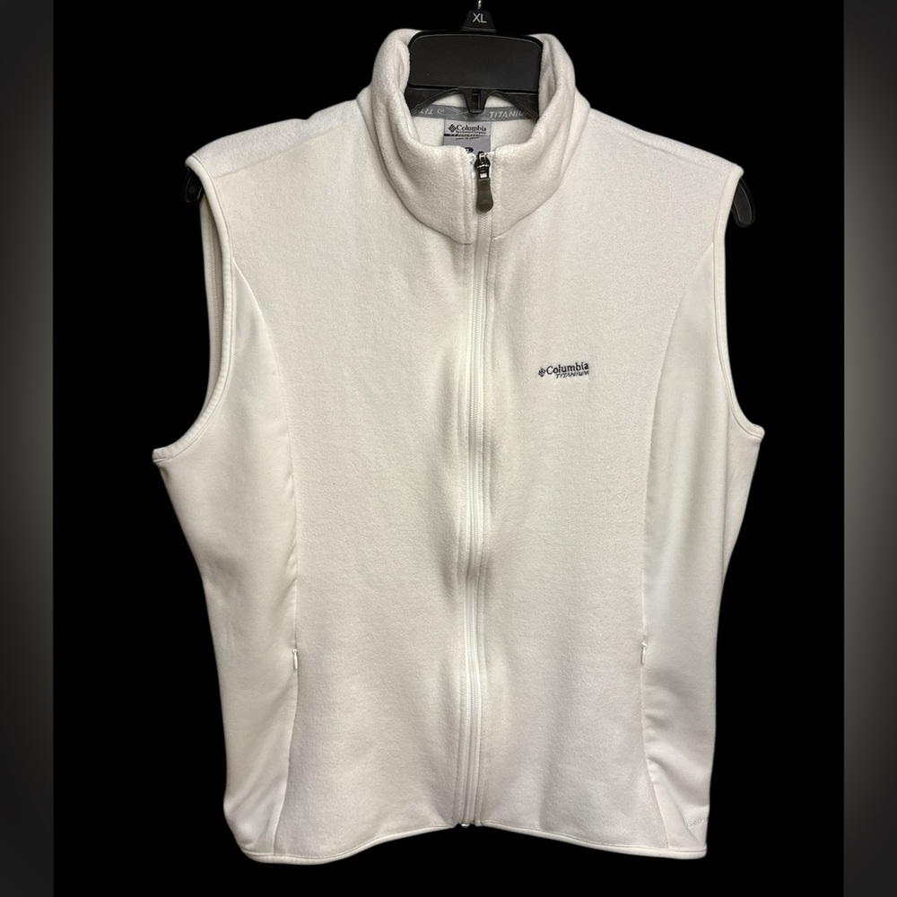 Women’s Columbia Titanium Off White Full Zip Fleece Vest 
Size - XL